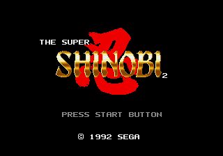 The Super Shinobi II (Earlier) Title Screen